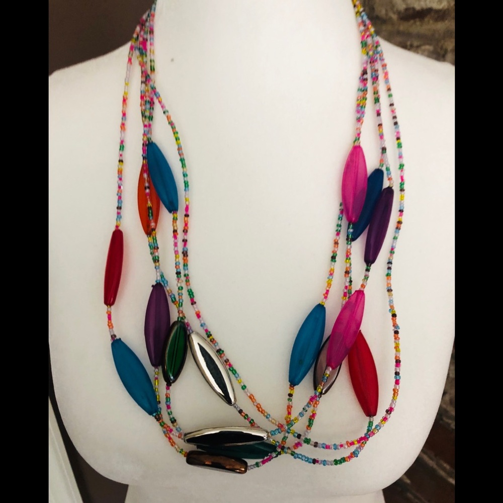 Stone Multistrand Necklace - Picture 2 of 2
